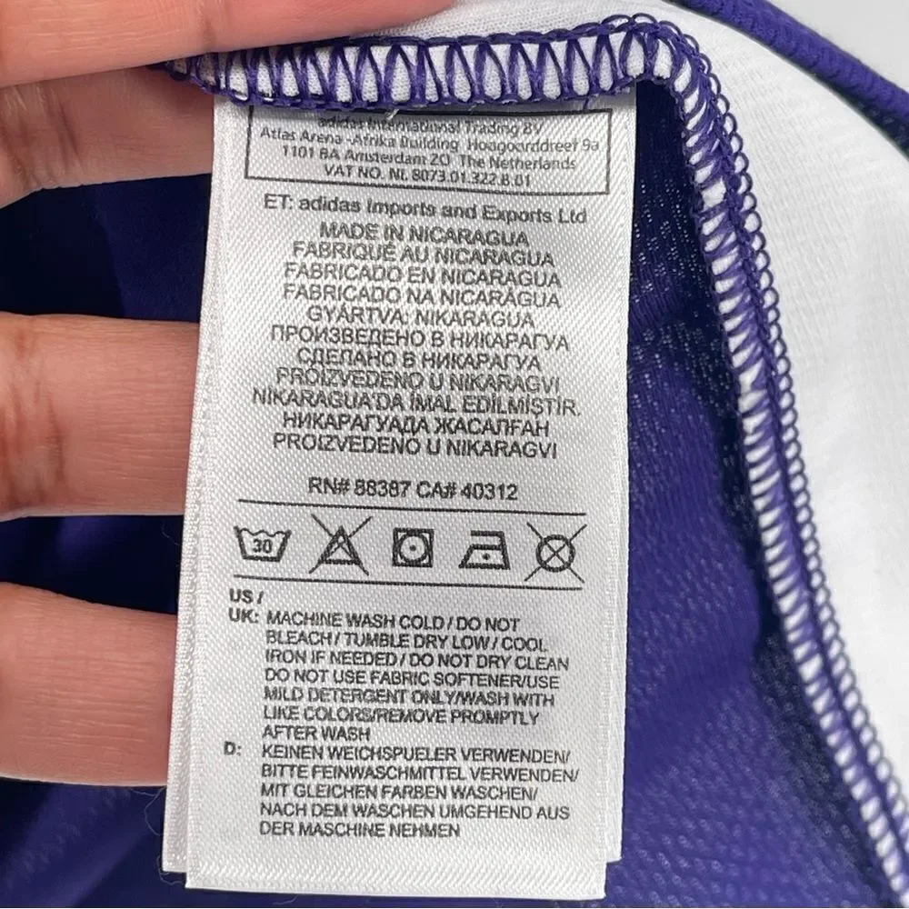 Adidas Men’s Purple Diamond King Elite Two-Button Baseball Jersey Medium